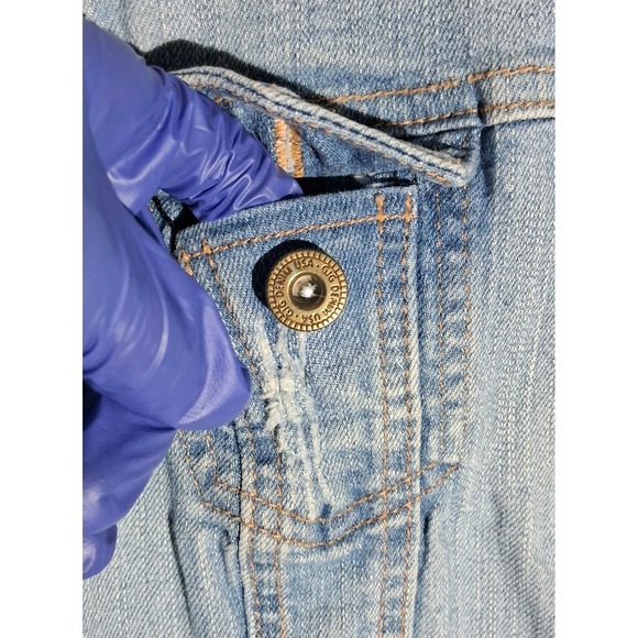 Women's Light Wash Denim Jean Vest GJG Sleeveless Button Up Distressed  Size S - Picture 10 of 17